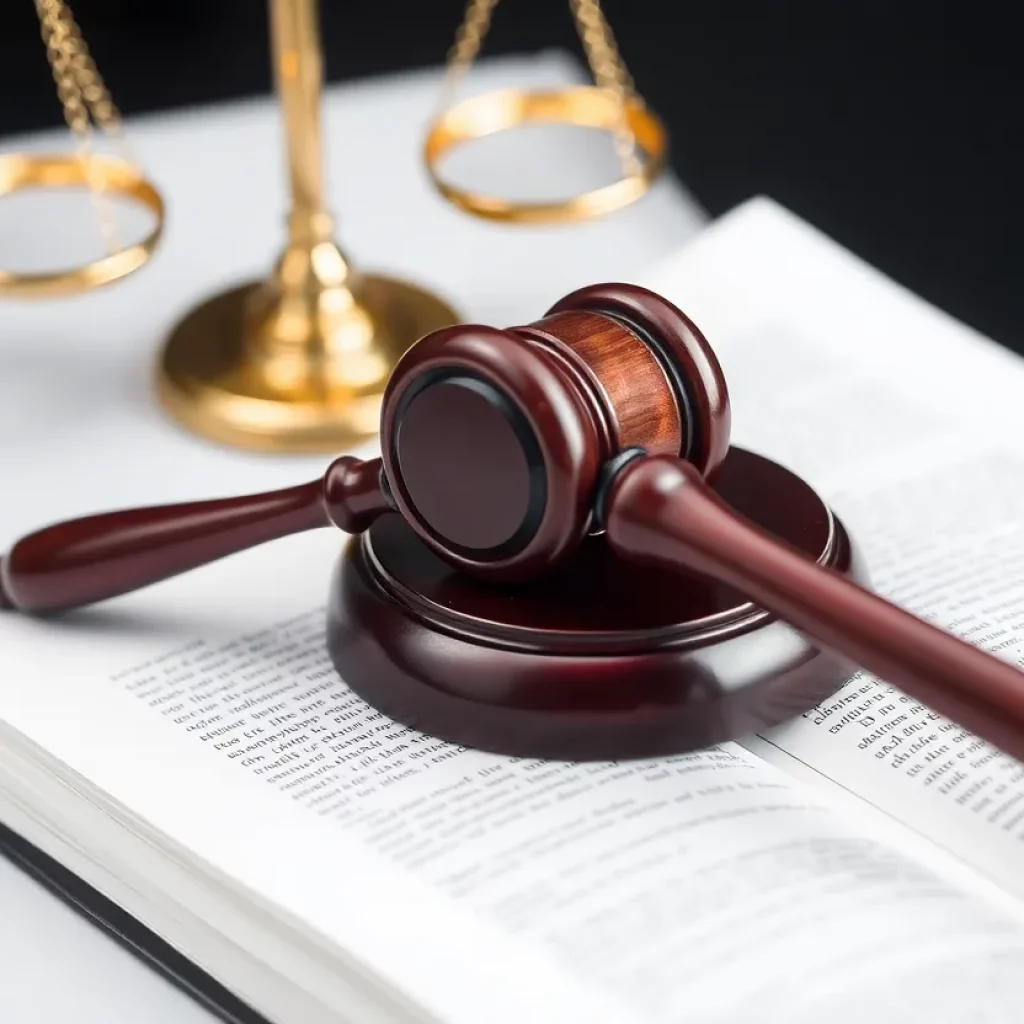 A gavel and law book representing the judicial system