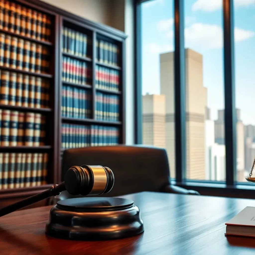 Interior of a law office symbolizing justice and legal affairs