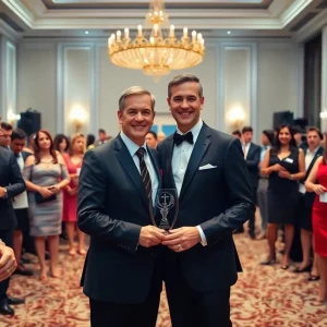 Ceremony honoring a lawyer with a prestigious award