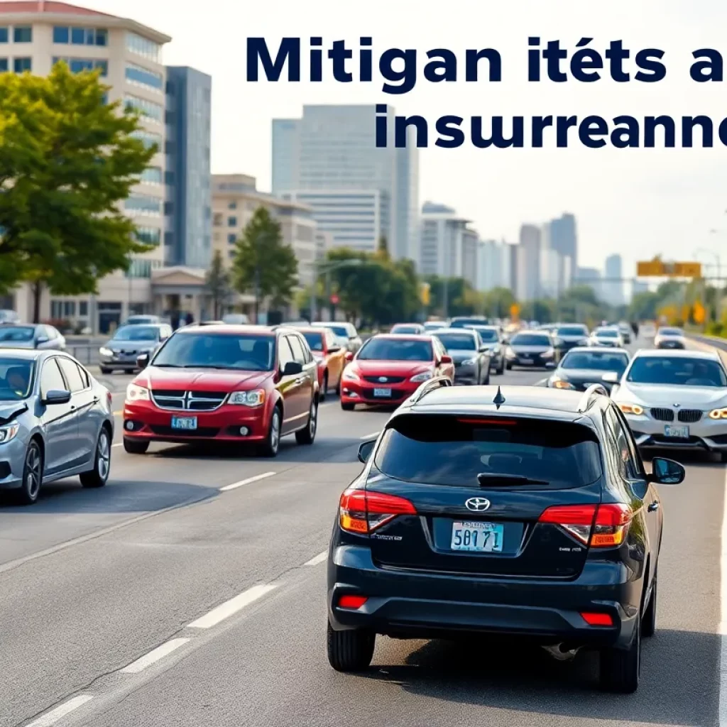 Cars on a road representing Michigan's auto insurance system