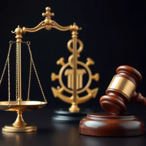 Symbolic representation of military justice and legal leadership