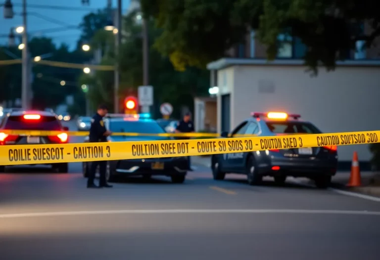 Police at a crime scene in North Charleston