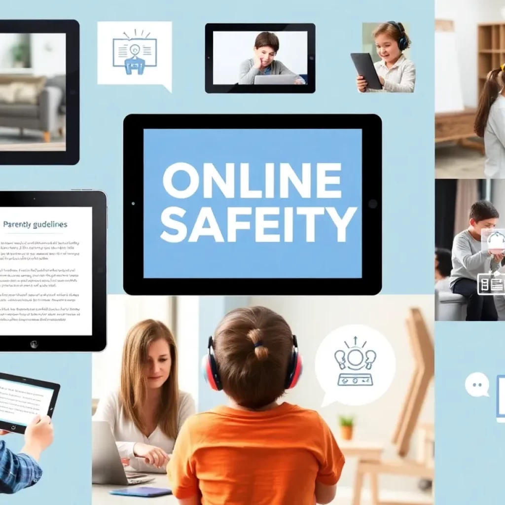 Illustration of online safety education for children