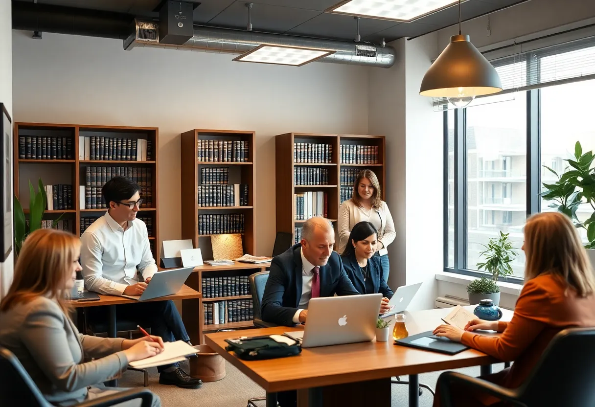 Parrish Law Firm team collaborating in an office setting