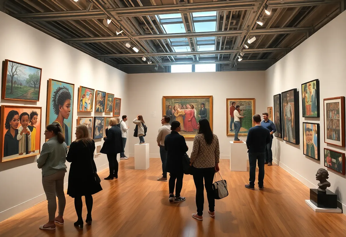Artworks displayed at the Piccolo Spoleto Juried Art Exhibition