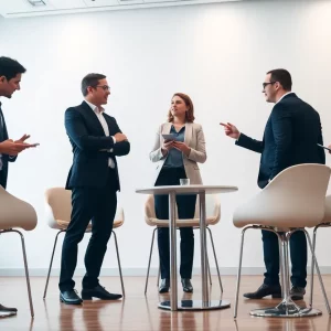 Team meeting at Rafi Law Group discussing business litigation