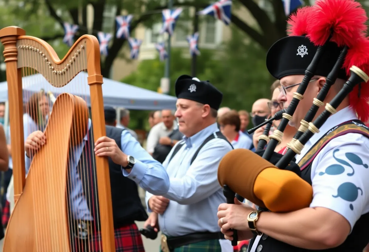 Musicians performing traditional Scottish music at the Scottish Performing Arts Classic in Charleston