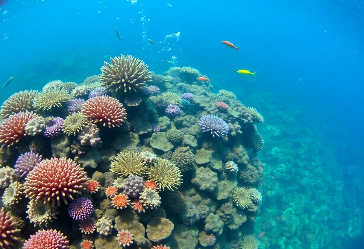 Underwater scene with a variety of marine life from South Carolina