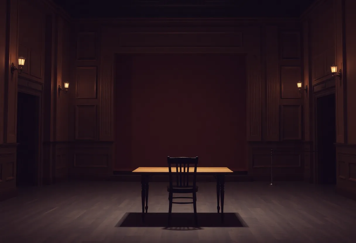 A minimalistic stage set for a theater performance