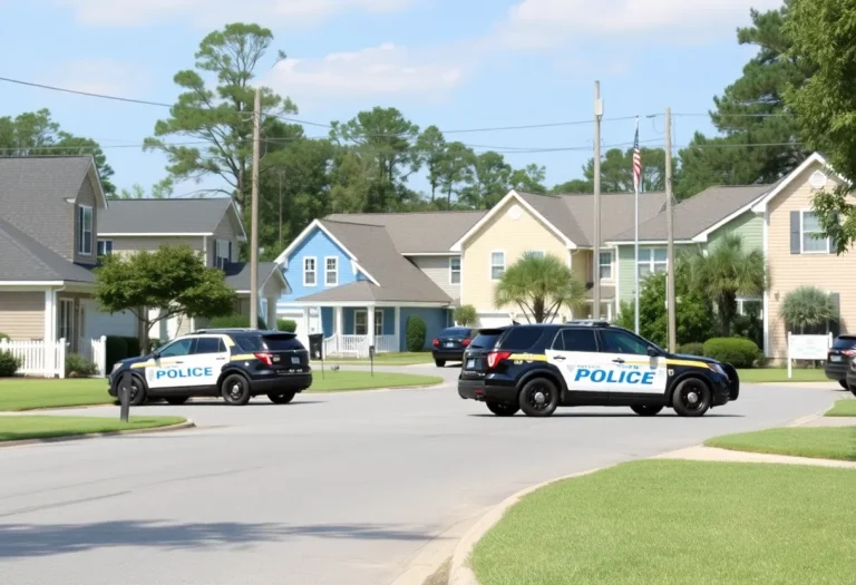 Police presence in a peaceful Summerville neighborhood