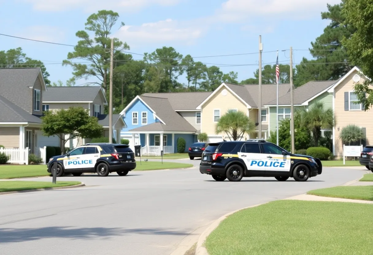 Police presence in a peaceful Summerville neighborhood