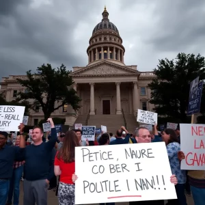 Protests outside the Texas Capitol for personal injury reform legislation