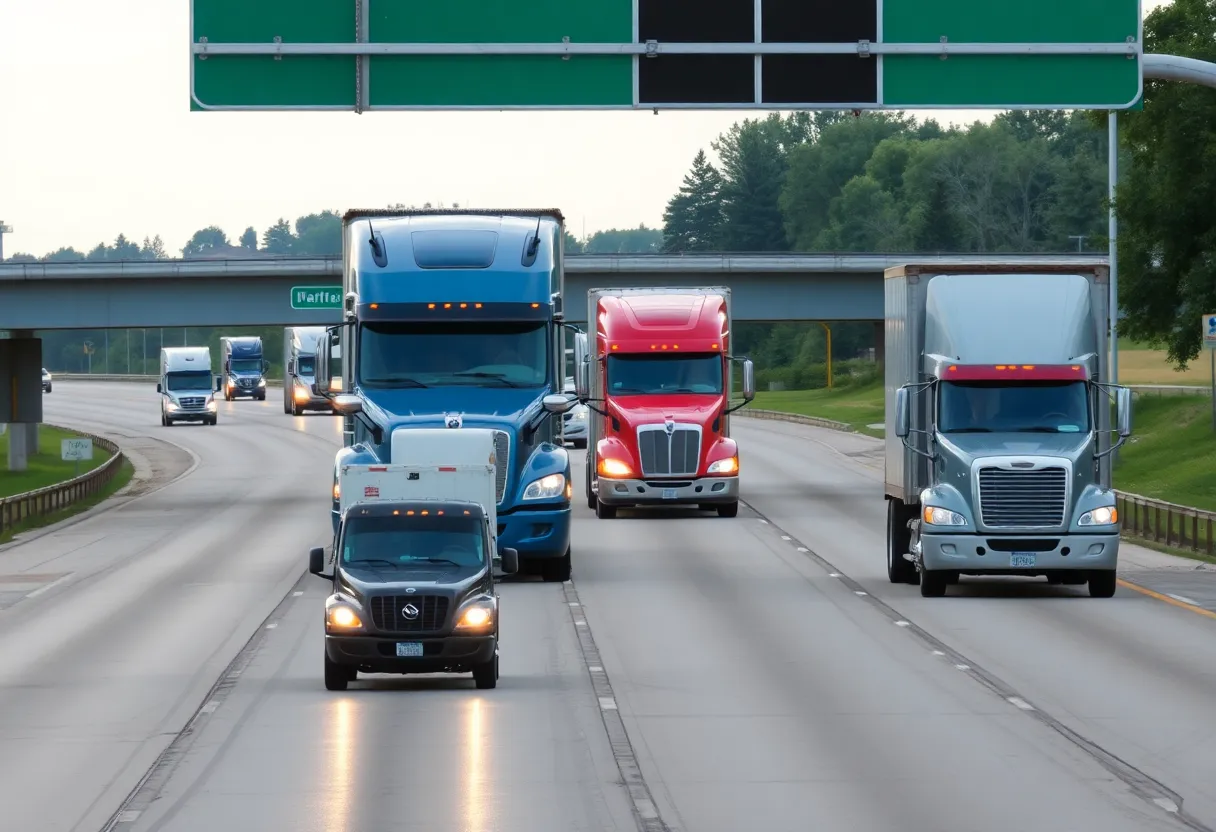 Highway with commercial trucks symbolizing truck accident legal support