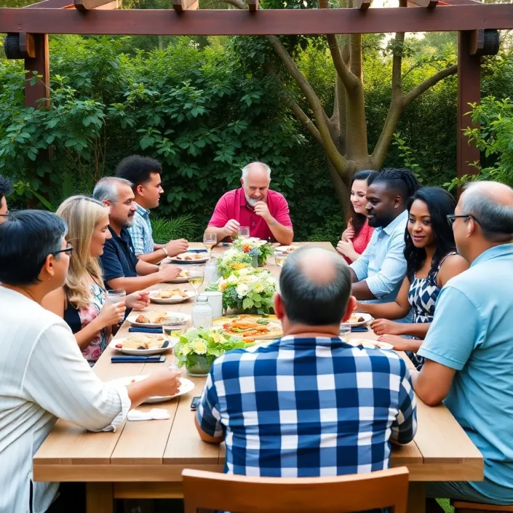 A communal dining experience celebrating diversity and unity.