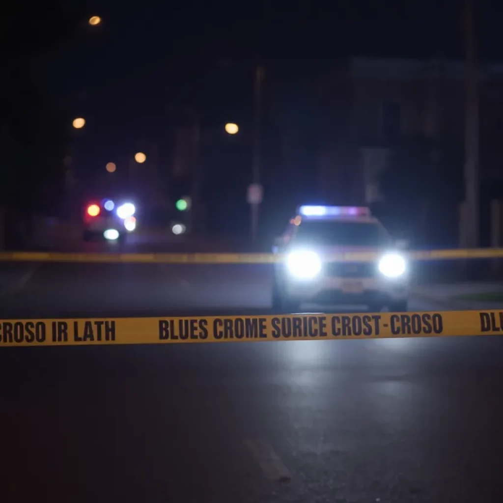 Police investigation scene related to a murder case