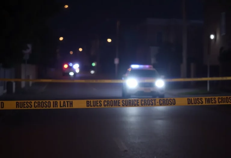 Police investigation scene related to a murder case