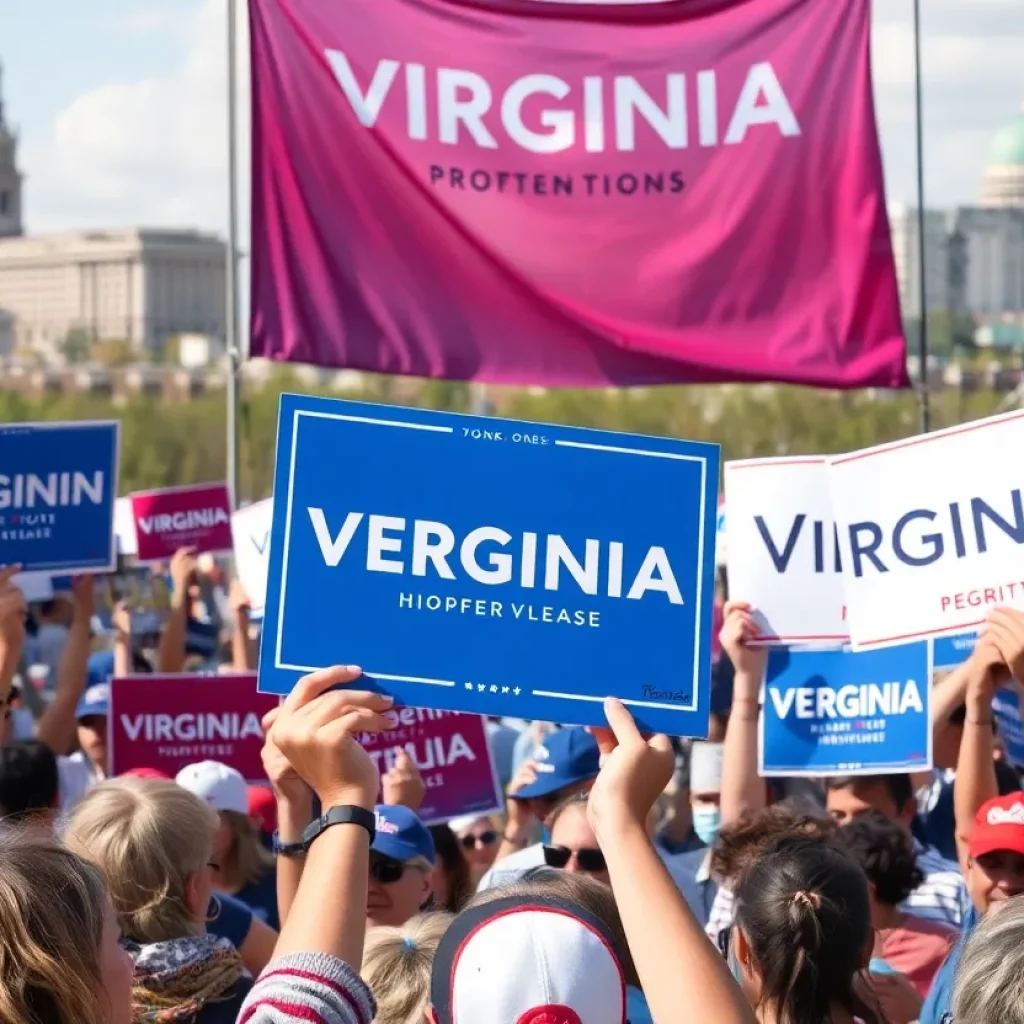 Crowd at a political rally in Virginia