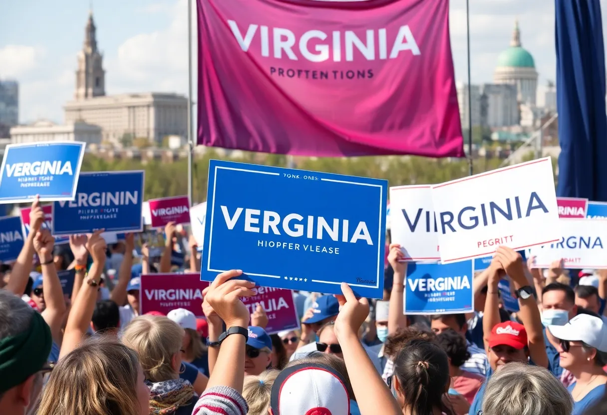 Crowd at a political rally in Virginia
