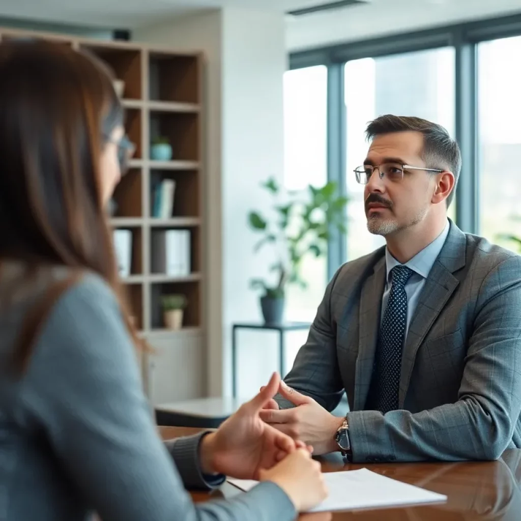 A personal injury lawyer talking to clients about invisible injuries from car accidents.