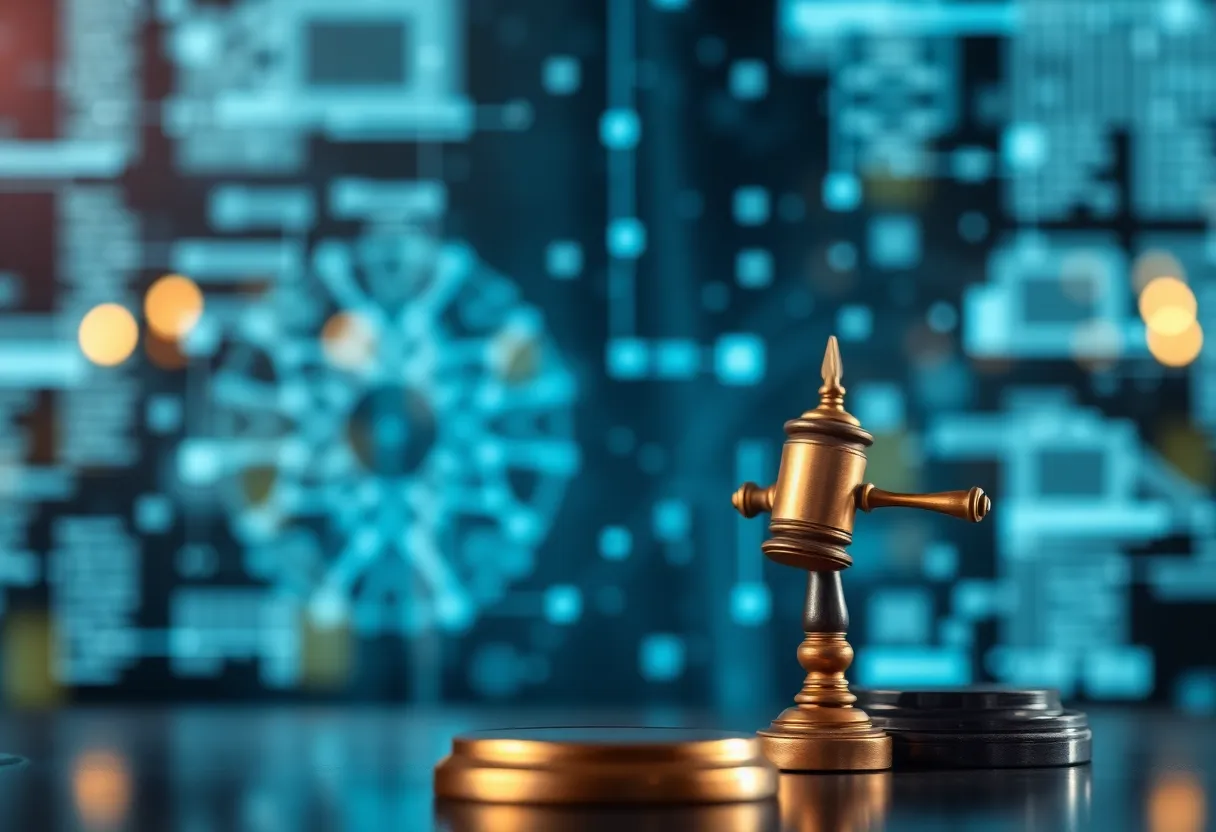 Illustration of AI technology enhancing legal research workflows.