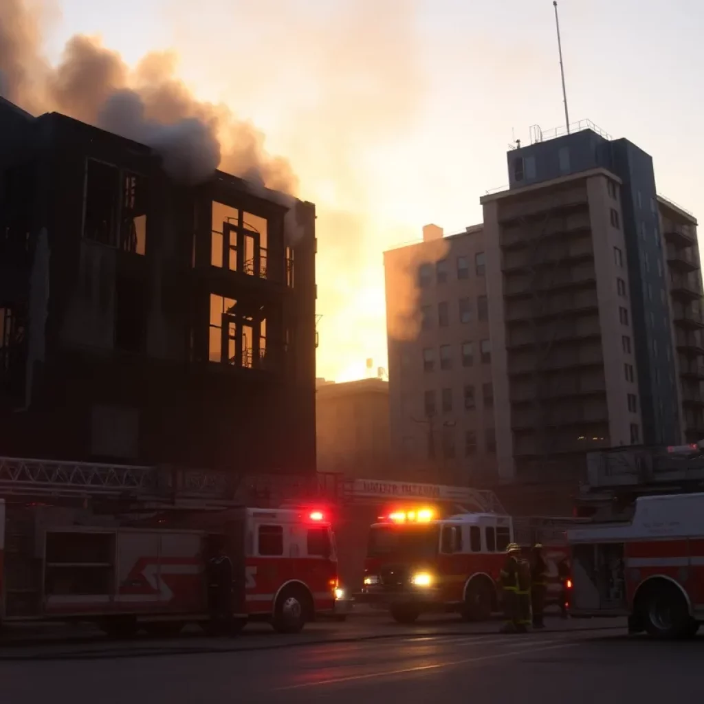 Firefighters battling a blaze at a law office in Anchorage