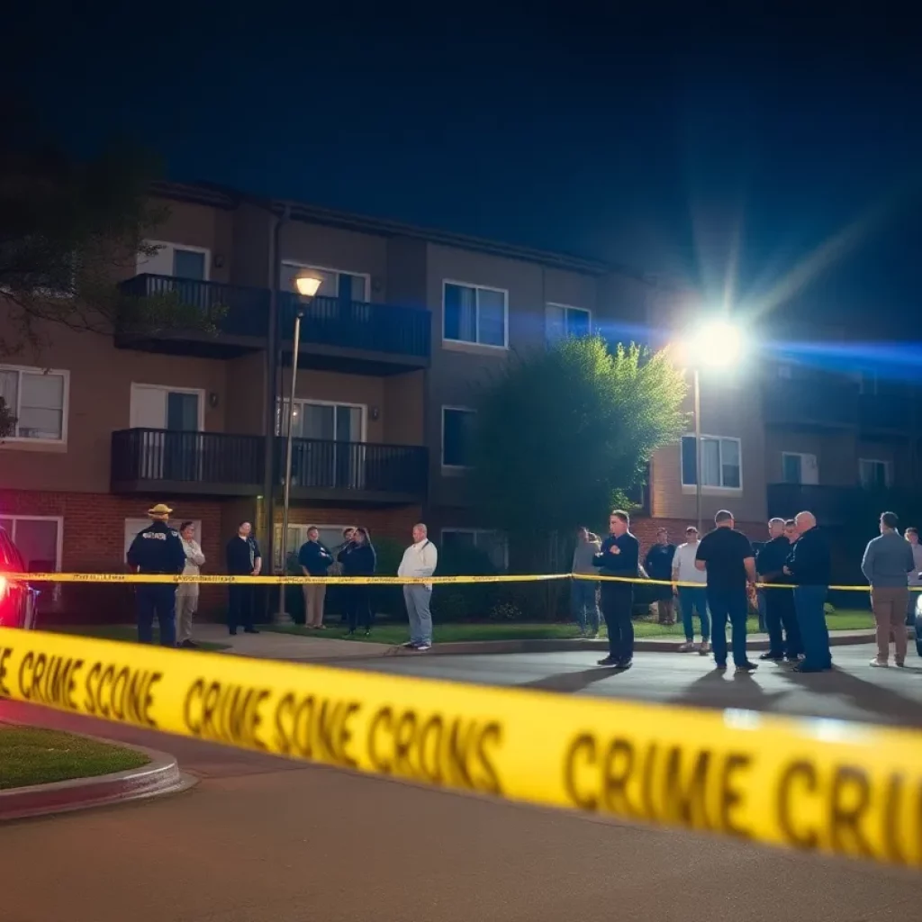 Police at the scene of a homicide investigation in Charleston.