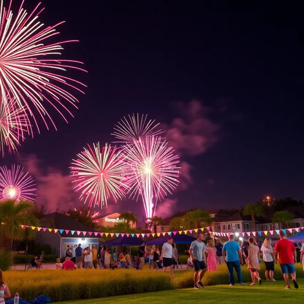 Fireworks over Charleston during Independence Day celebration