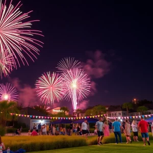 Fireworks over Charleston during Independence Day celebration
