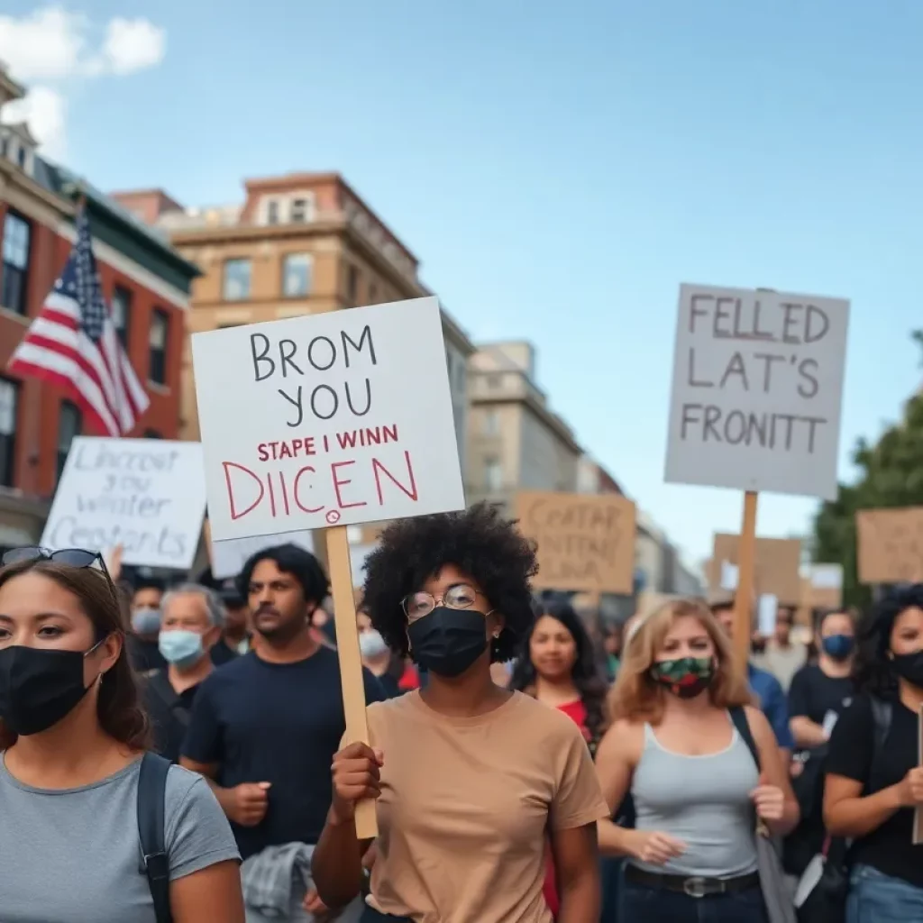 Activists protesting in Charleston, South Carolina
