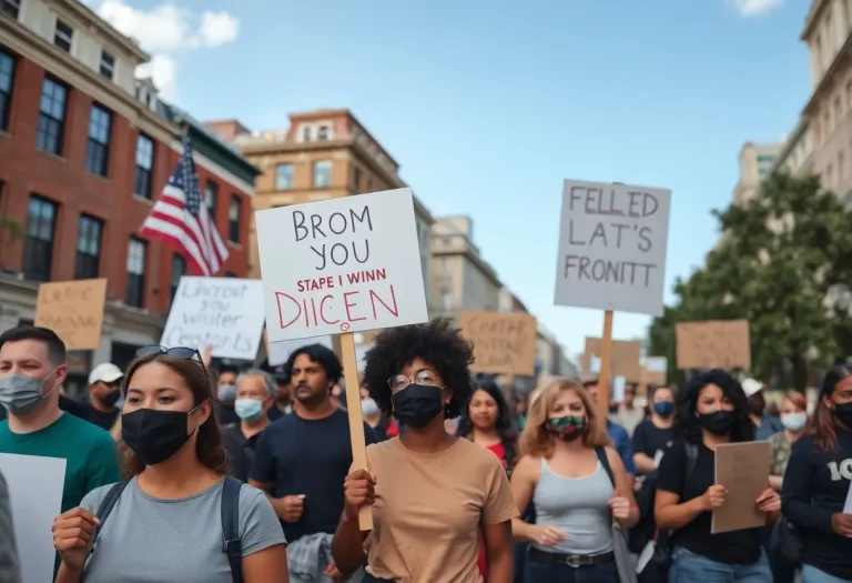 Activists protesting in Charleston, South Carolina