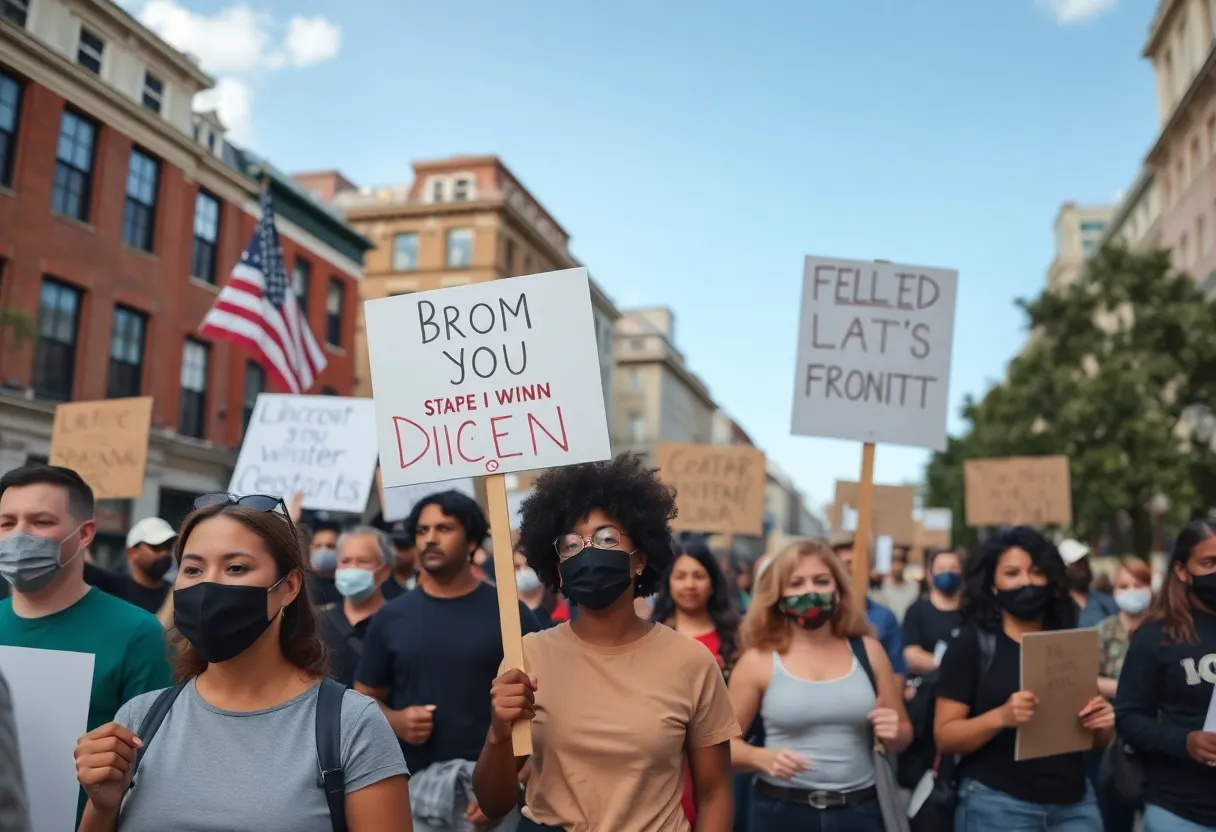 Activists protesting in Charleston, South Carolina