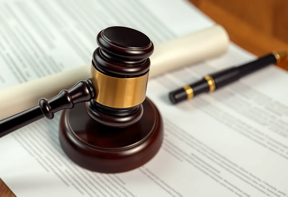 Cincinnati lawyer suspension imagery with gavel and legal documents