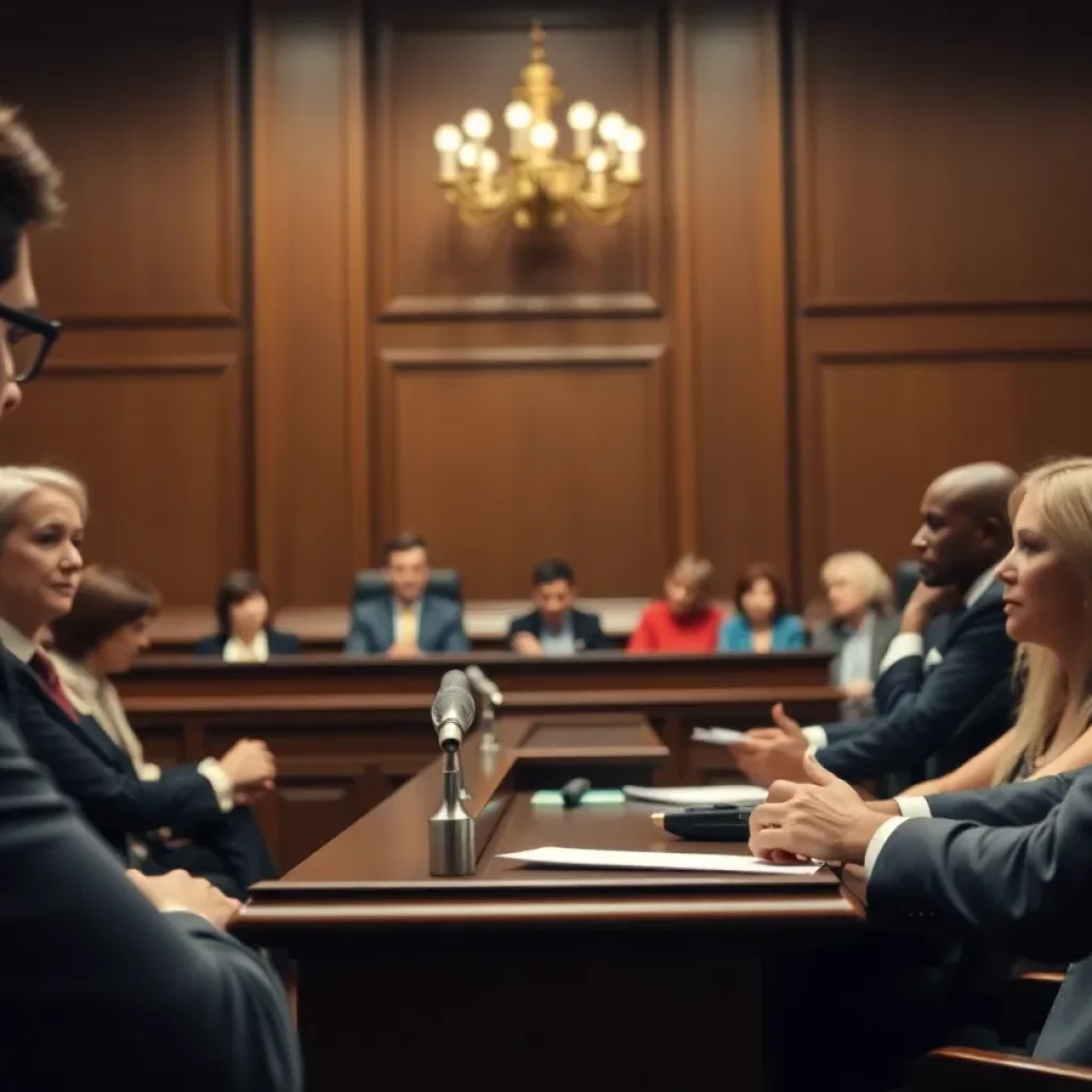 A jury in a courtroom during a trial