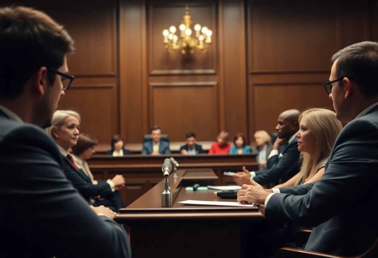 A jury in a courtroom during a trial