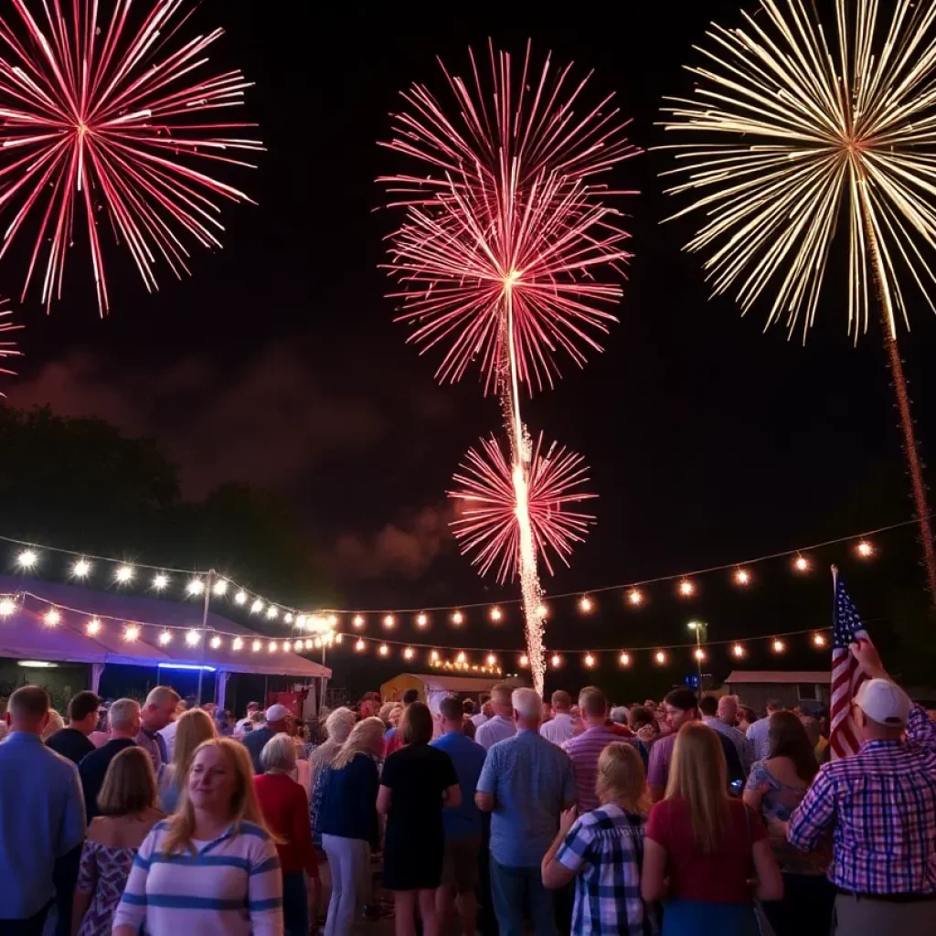 Fireworks display during Fourth of July celebrations in Charleston County.
