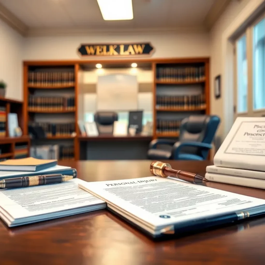 Interior of a law office focusing on car accident legal services