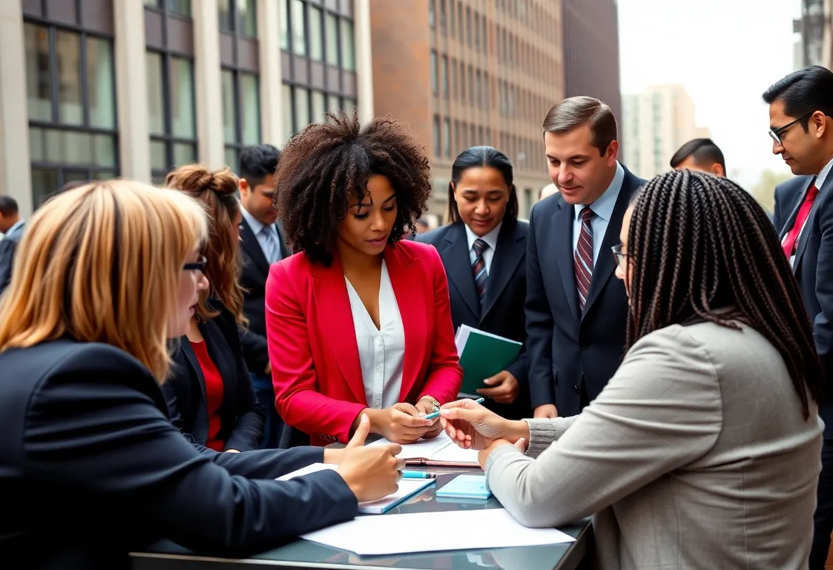 Lawyers assisting clients in need through pro bono services