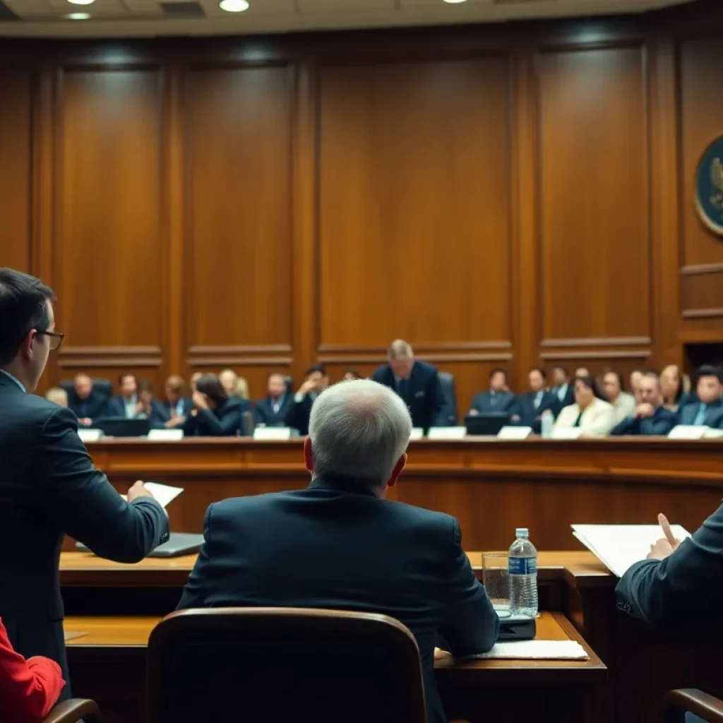 Jurors in a courtroom delivering a verdict in a significant mesothelioma case.