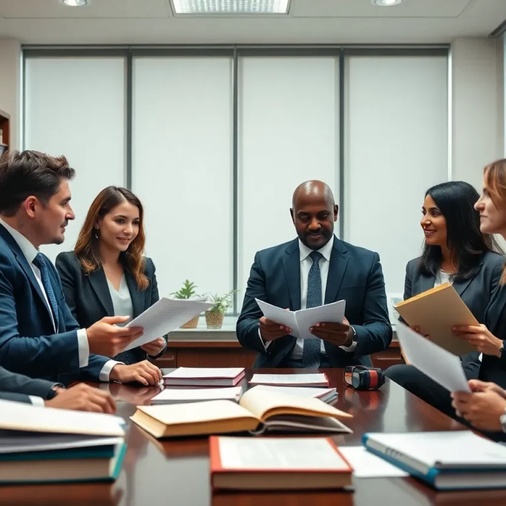 Legal professionals collaborating in a Missouri law office
