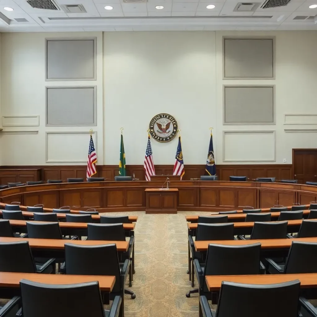 Empty North Charleston city council chamber