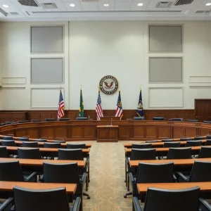 Empty North Charleston city council chamber