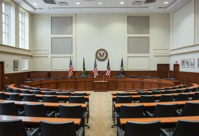 Empty North Charleston city council chamber