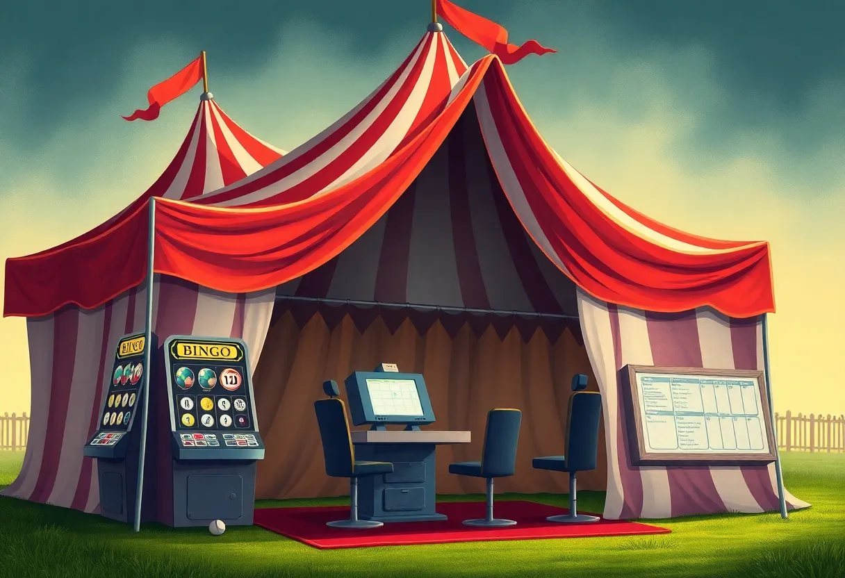 Illustration of a bingo-style gambling setup associated with a scam in North Charleston.