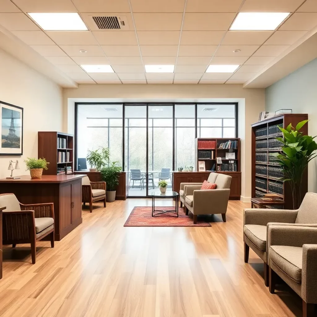Interior of Silva Injury Law's new office showcasing a friendly legal environment.