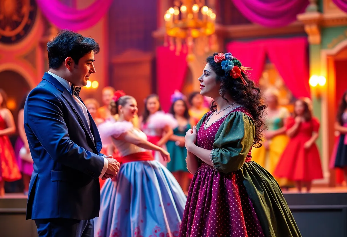 Scene from the musical & Juliet showcasing energetic performances