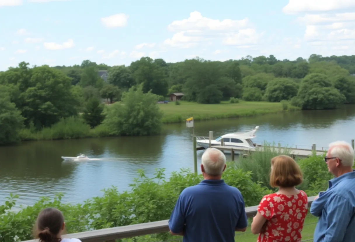 Residents discussing at the Ashley River