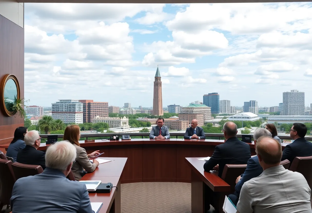 City council members discussing a contract controversy in Charleston