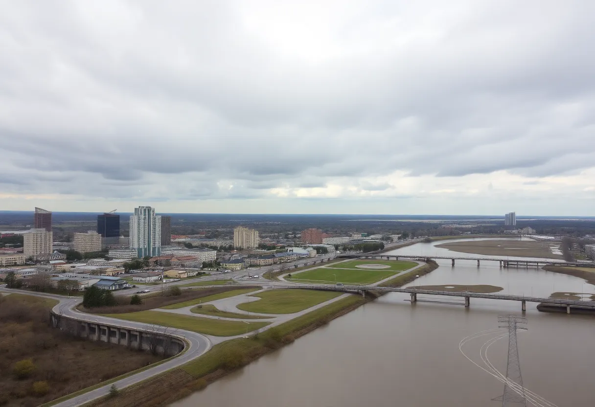 Charleston, South Carolina flood warning system with drainage areas