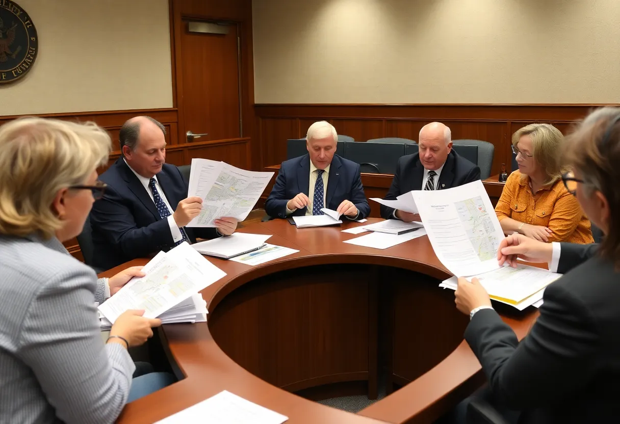 City council members discussing infrastructure improvements in Charleston