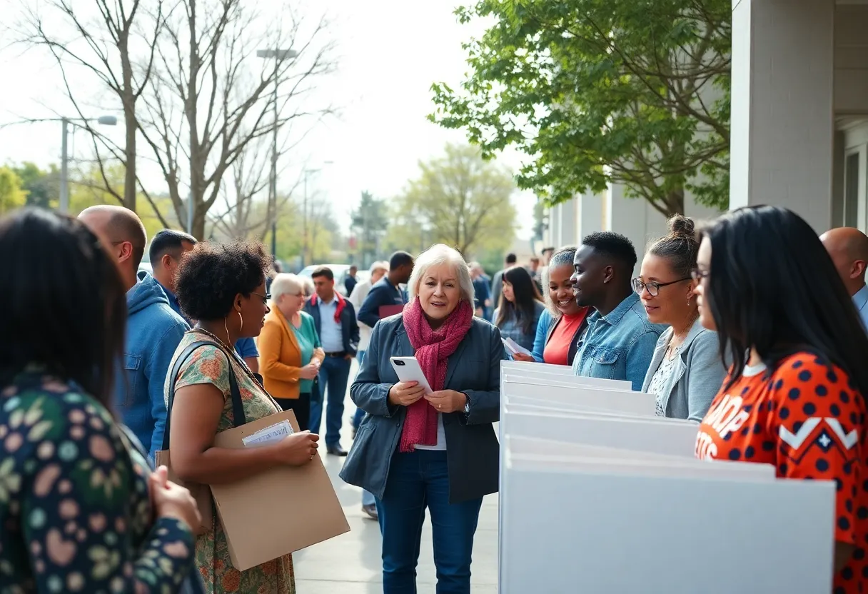 Voters participating in local elections in Charleston